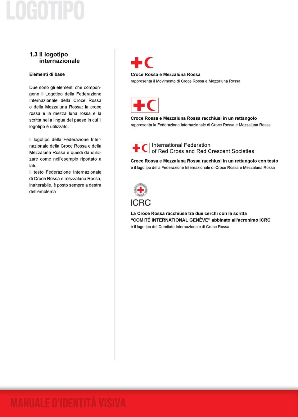 Il logotipo della Federazione Internazionale della Croce Rossa e della Mezzaluna Rossa è quindi da utilizzare come nell esempio riportato a lato.