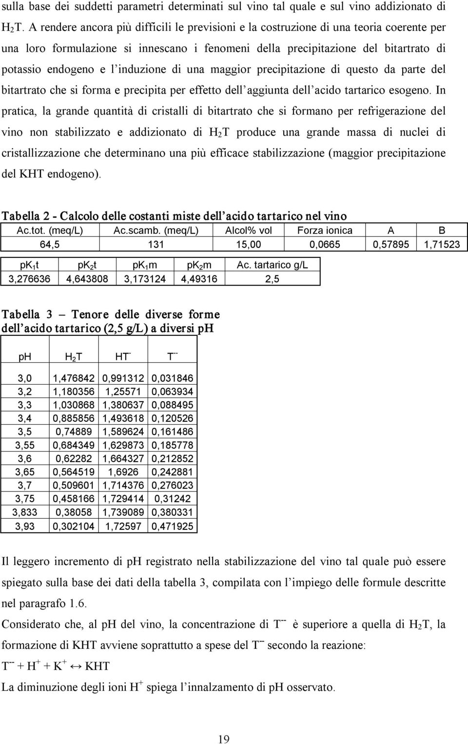 induzione di una maggior precipitazione di questo da parte del bitartrato che si forma e precipita per effetto dell aggiunta dell acido tartarico esogeno.