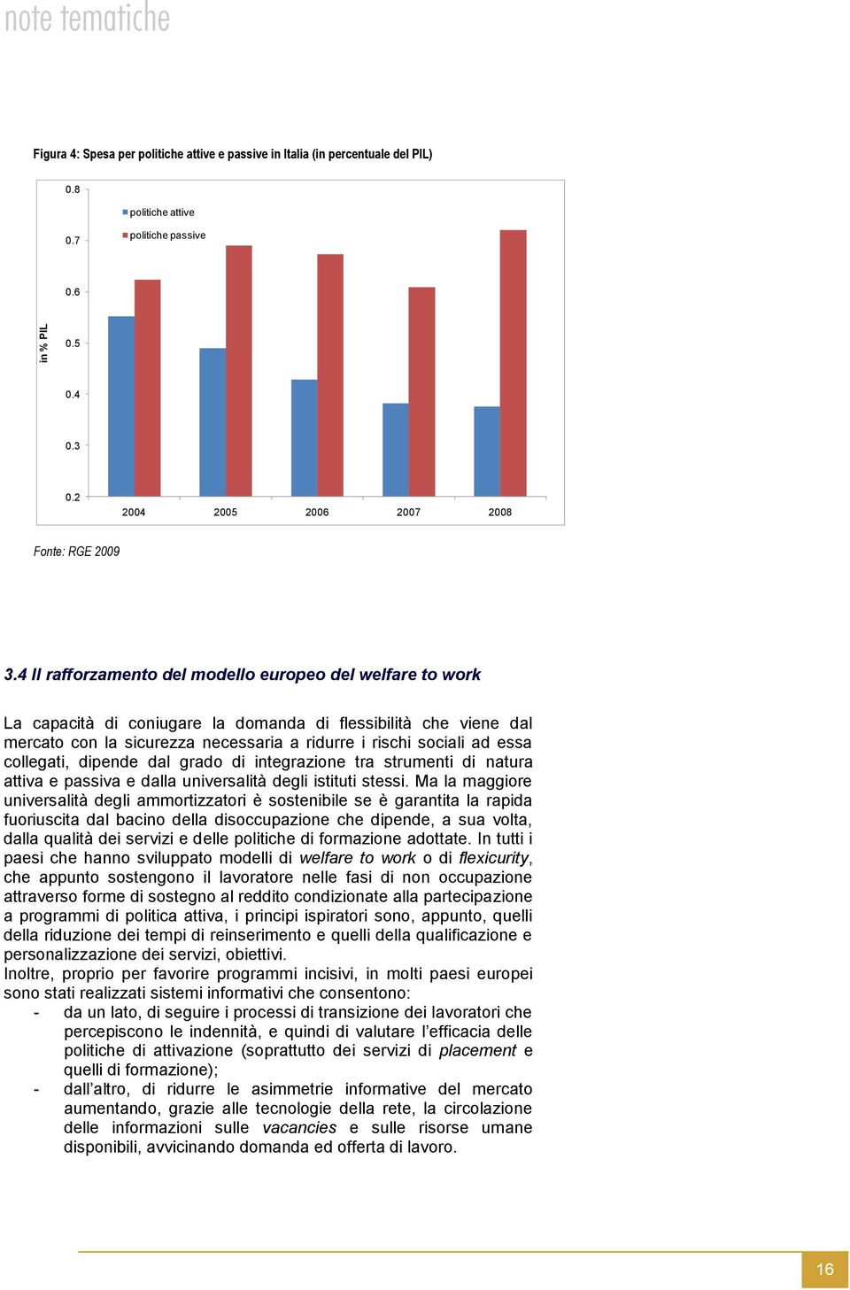 4 Il rafforzamento del modello europeo del welfare to work La capacità di coniugare la domanda di flessibilità che viene dal mercato con la sicurezza necessaria a ridurre i rischi sociali ad essa