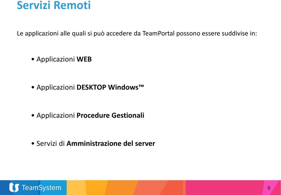Applicazioni WEB Applicazioni DESKTOP Windows