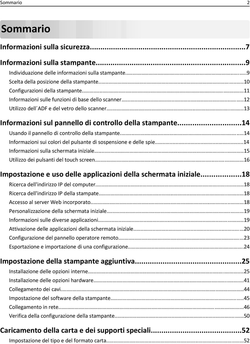 ..14 Usando il pannello di controllo della stampante...14 Informazioni sui colori del pulsante di sospensione e delle spie...14 Informazioni sulla schermata iniziale.