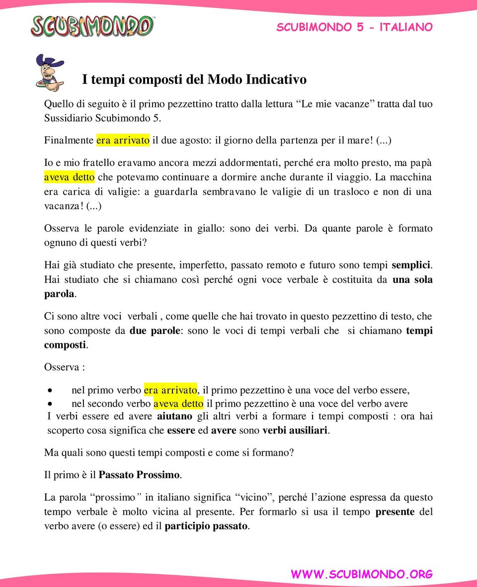 I Tempi Composti Del Modo Indicativo Pdf Download Gratuito