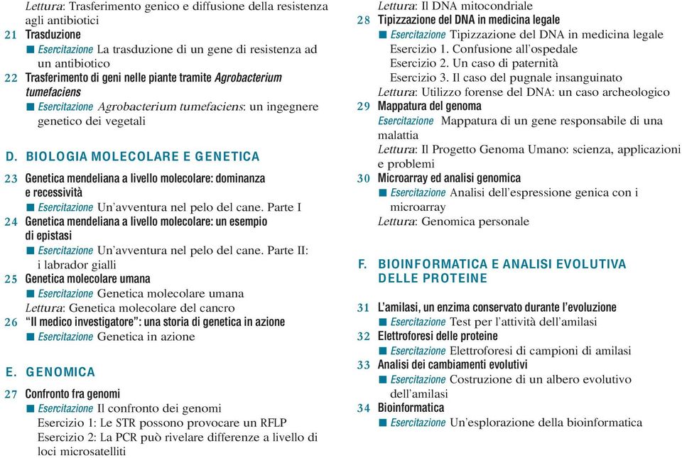 BIOLOGIA MOLECOLARE E GENETICA 23 Genetica mendeliana a livello molecolare: dominanza e recessività Esercitazione Un avventura nel pelo del cane.