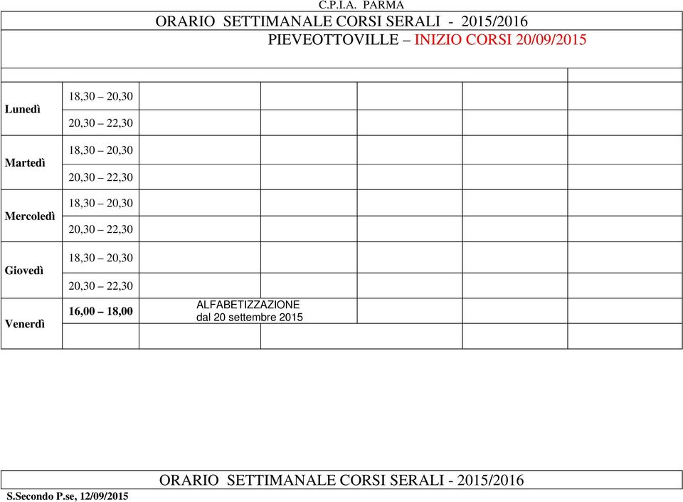 18,00 ALFABETIZZAZIONE