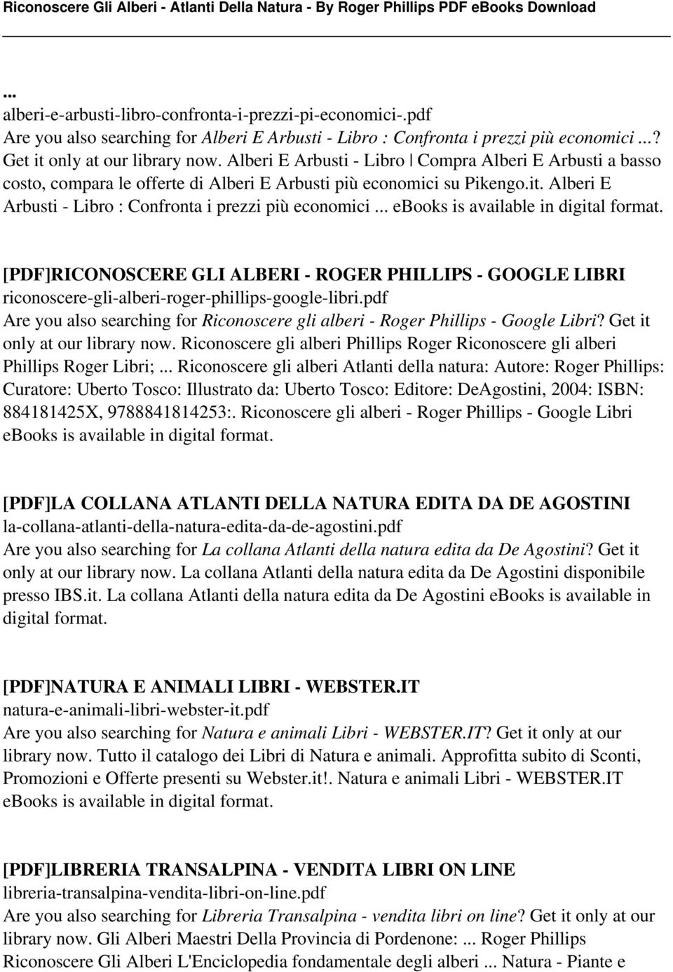 .. ebooks is available in digital format. [PDF]RICONOSCERE GLI ALBERI - ROGER PHILLIPS - GOOGLE LIBRI riconoscere-gli-alberi-roger-phillips-google-libri.