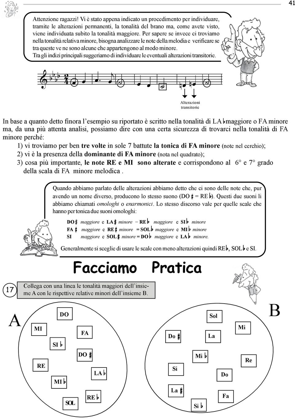 Per sapere se invece ci troviamo nella tonalità relativa minore, bisogna analizzare le note della melodia e verificare se tra queste ve ne sono alcune che appartengono al modo minore.