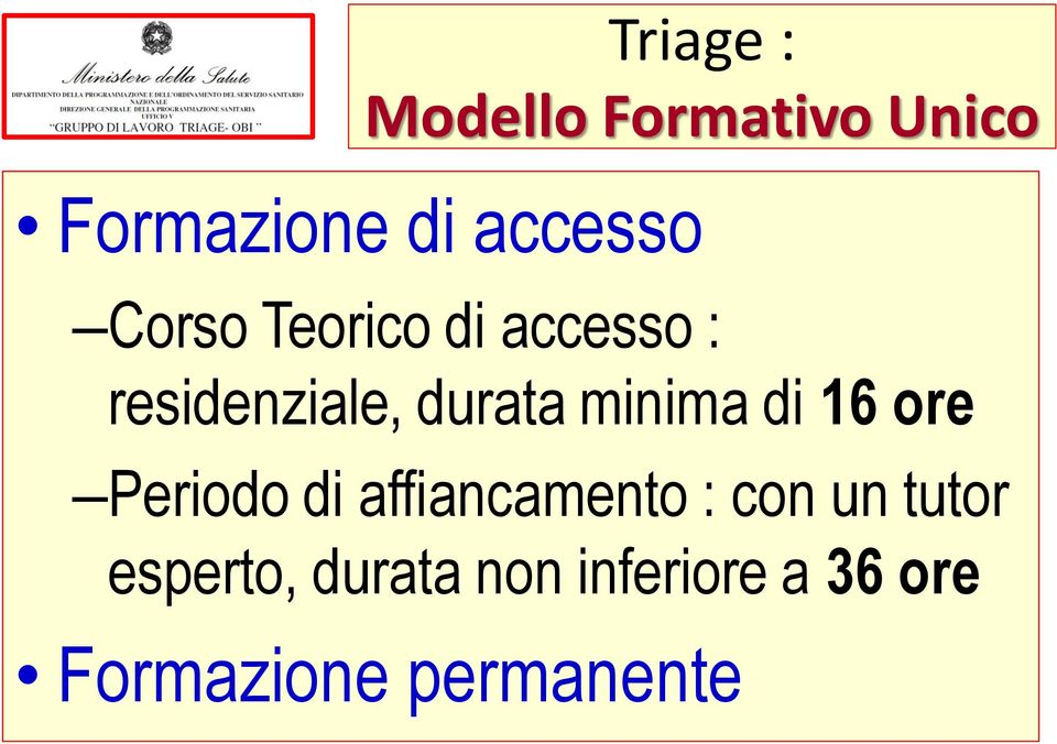 di 16 ore Periodo di affiancamento : con un tutor