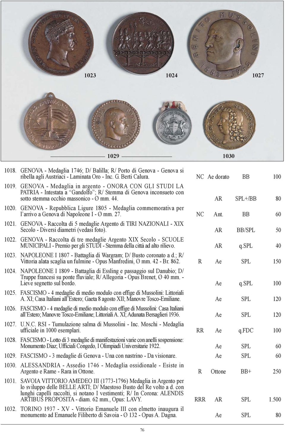 GENOVA - Repubblica Ligure 1805 - Medaglia commemorativa per l arrivo a Genova di Napoleone I - Ø mm. 27. NC Ant. BB 60 1021.