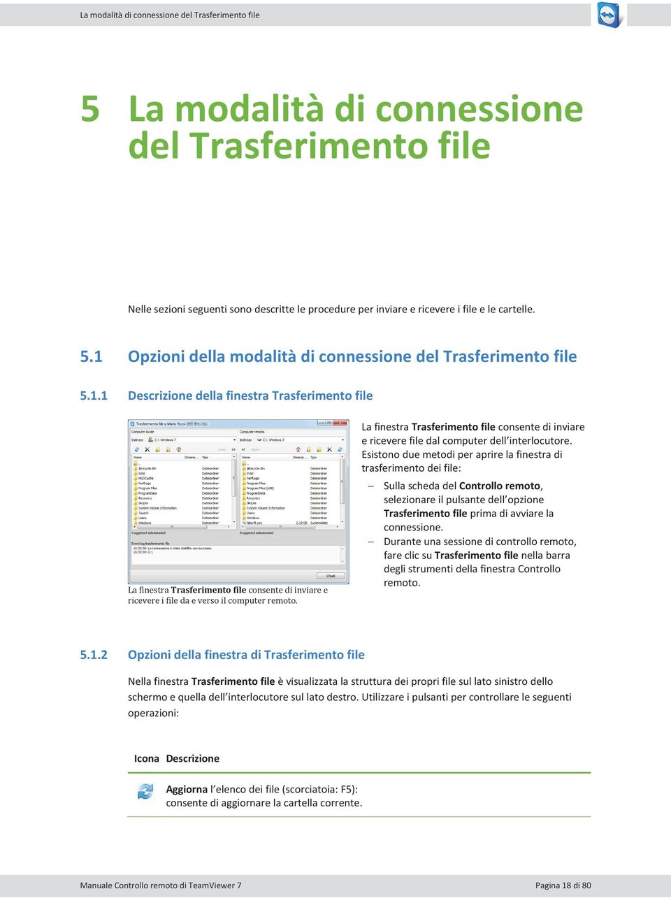 La finestra Trasferimento file consente di inviare e ricevere file dal computer dell interlocutore.