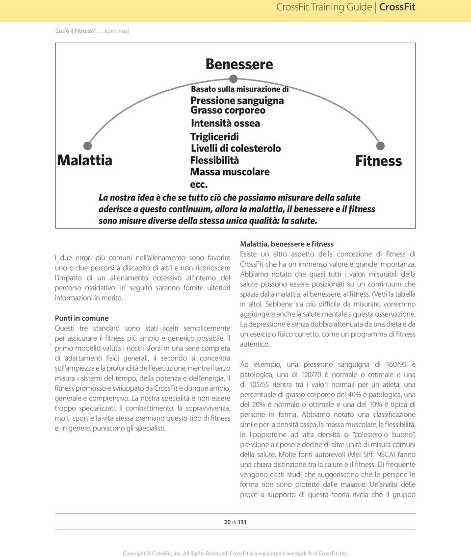 Triglycerides Trigliceridi - Good and Bad Cholesterol Livelli - Flexibility di colesterolo Flessibilità - Muscle Mass - etc. Fitness Sickness Fitness Massa muscolare ecc.