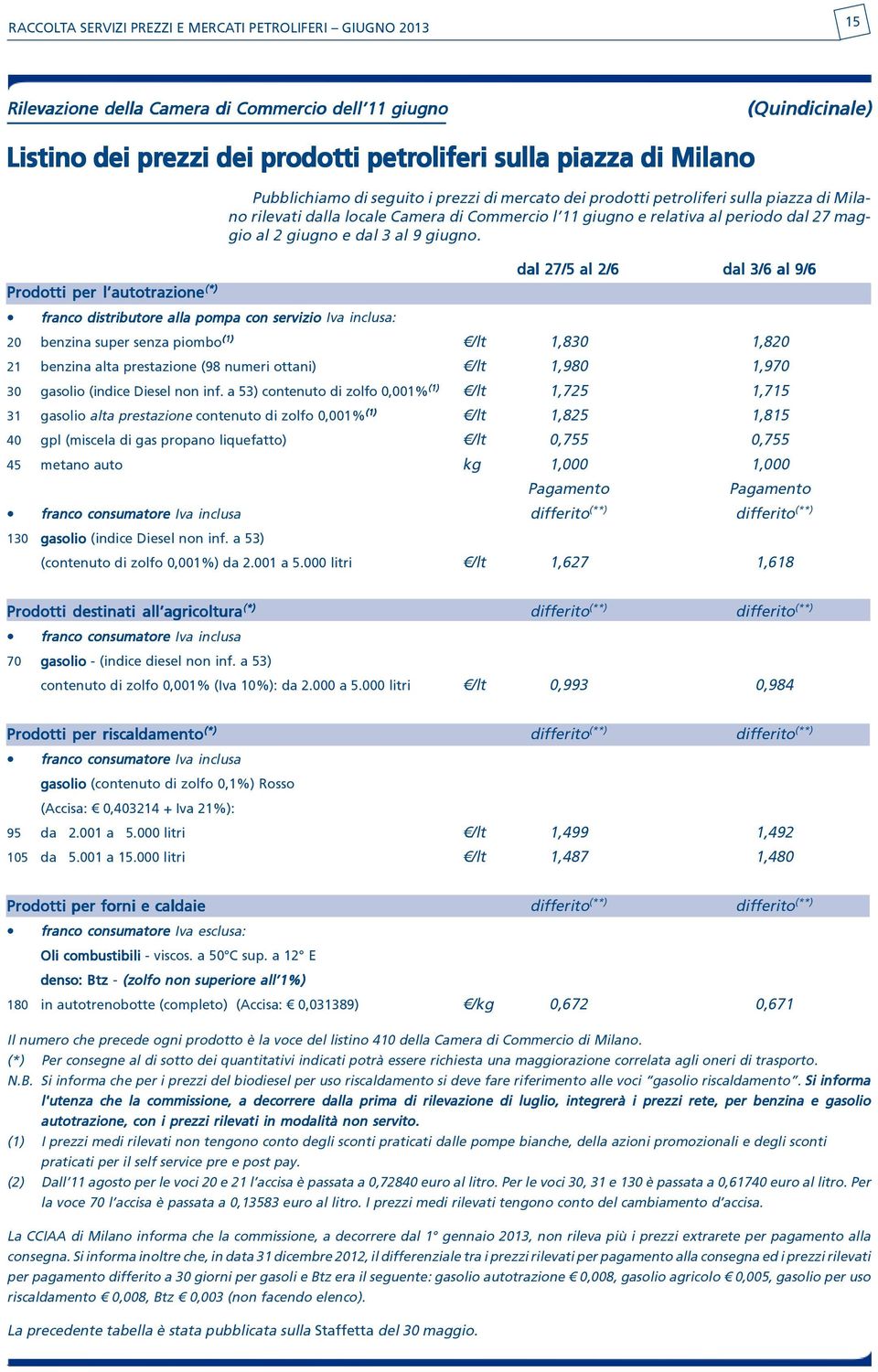 dal 27 maggio al 2 giugno e dal 3 al 9 giugno.