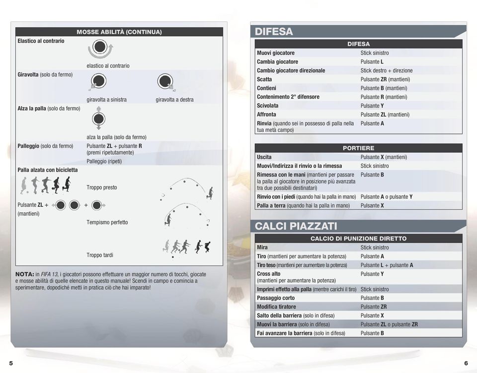 FIFA 13, i giocatori possono effettuare un maggior numero di tocchi, giocate e mosse abilità di quelle elencate in questo manuale!