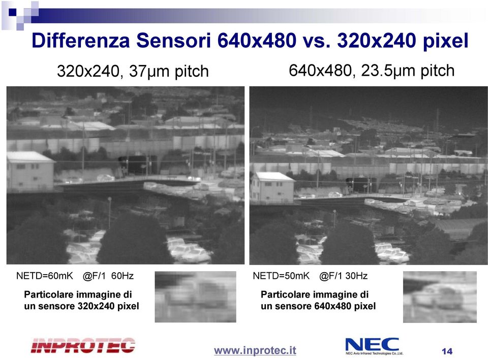 5μm pitch NETD=60mK @F/1 60Hz NETD=50mK @F/1 30Hz