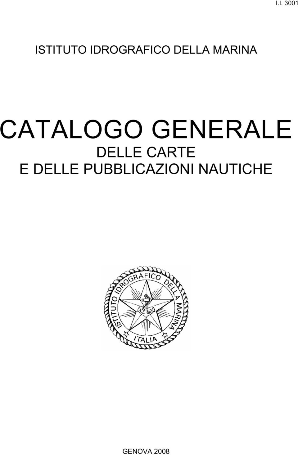 CATALOGO GENERALE DELLE