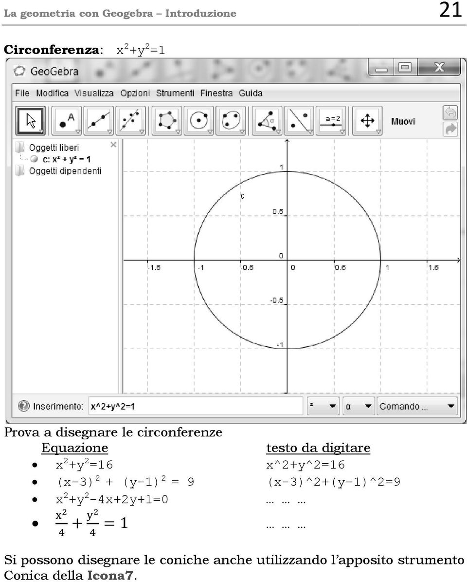 x^2+y^2=16 (x-3) 2 + (y-1) 2 = 9 (x-3)^2+(y-1)^2=9 x 2 +y 2-4x+2y+1=0 1 Si