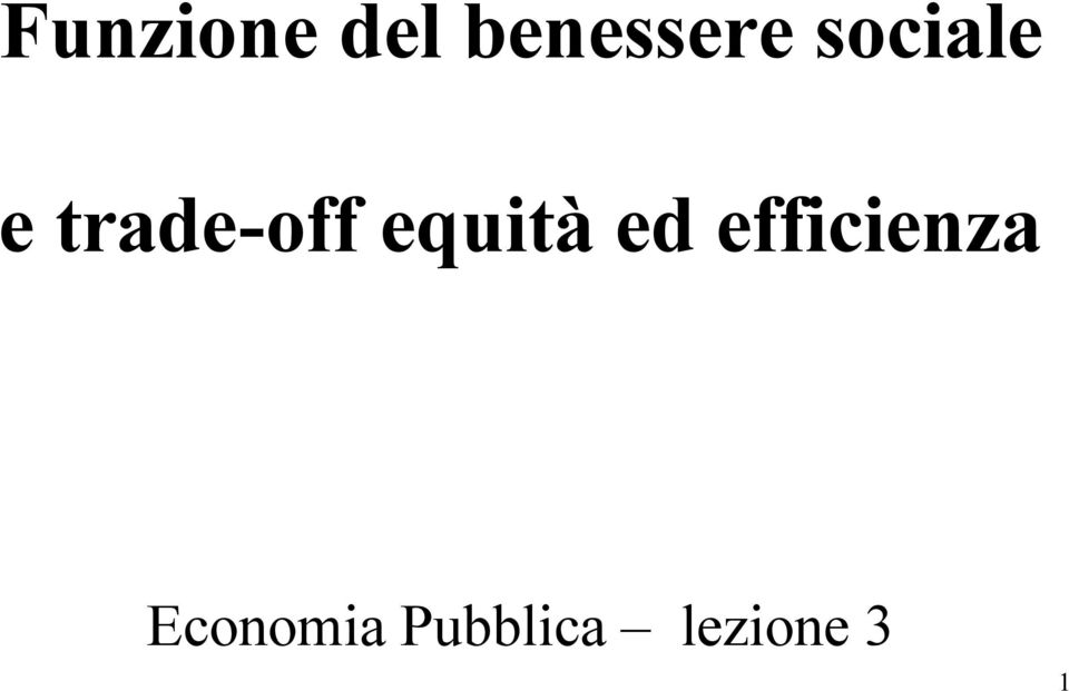 equità ed efficienza