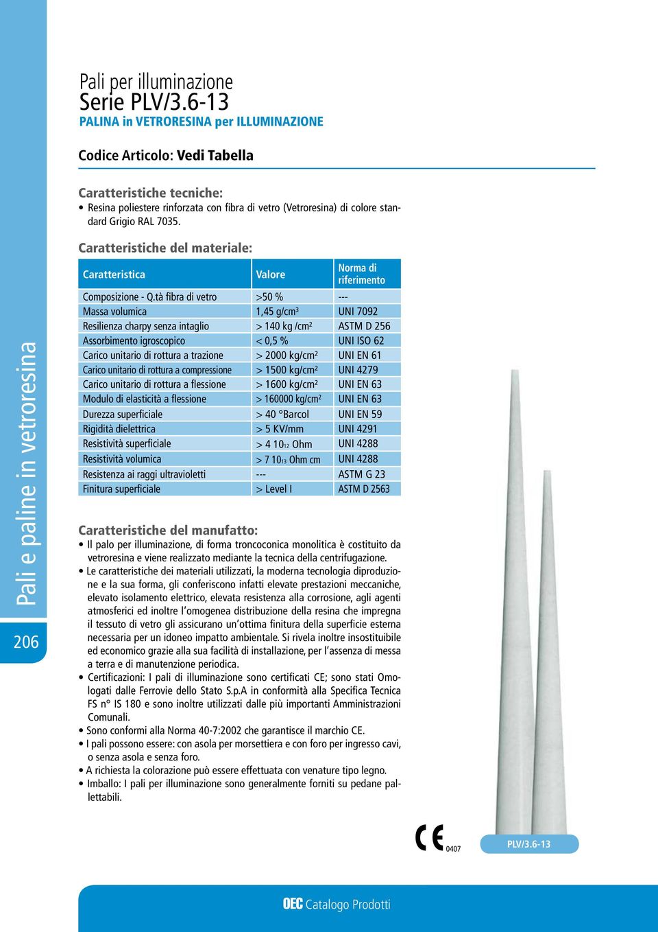 26 Caratteristiche del materiale: Caratteristica Valore Norma di riferimento Composizione - Q.