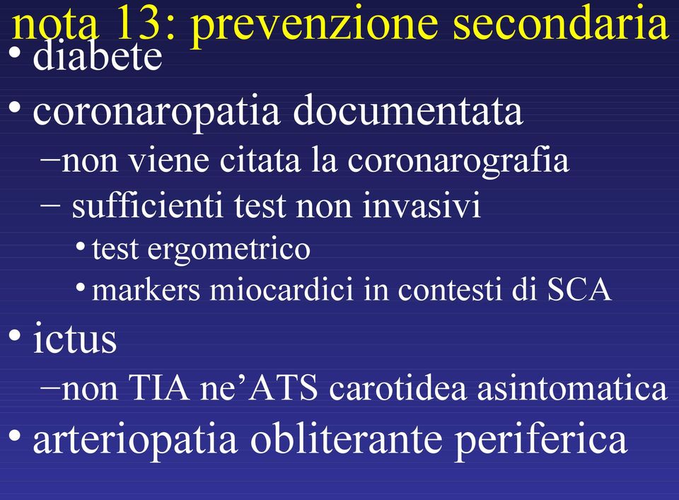 ictus test ergometrico markers miocardici in contesti di SCA non