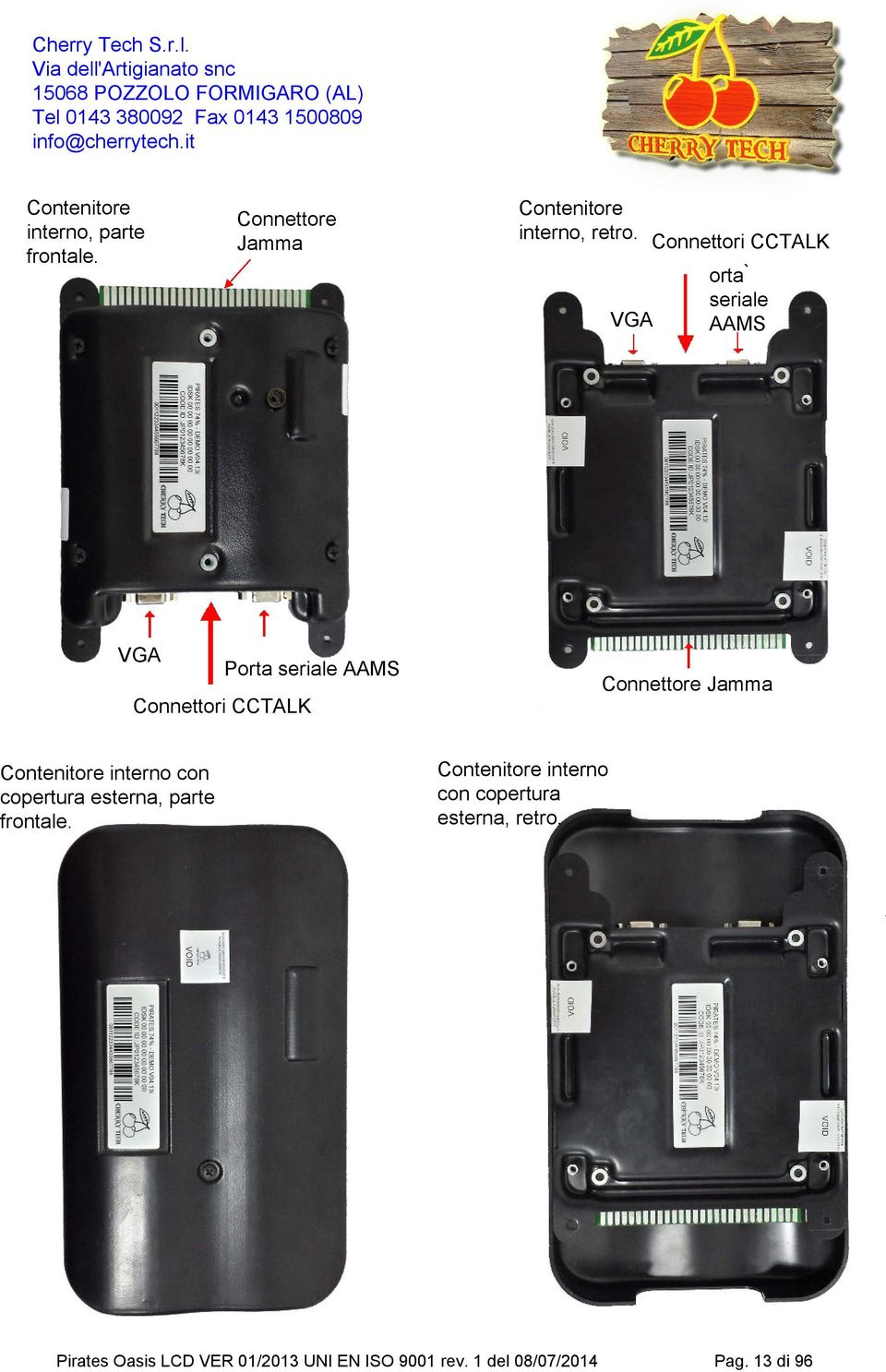 Jamma Contenitore interno con copertura esterna, parte frontale.