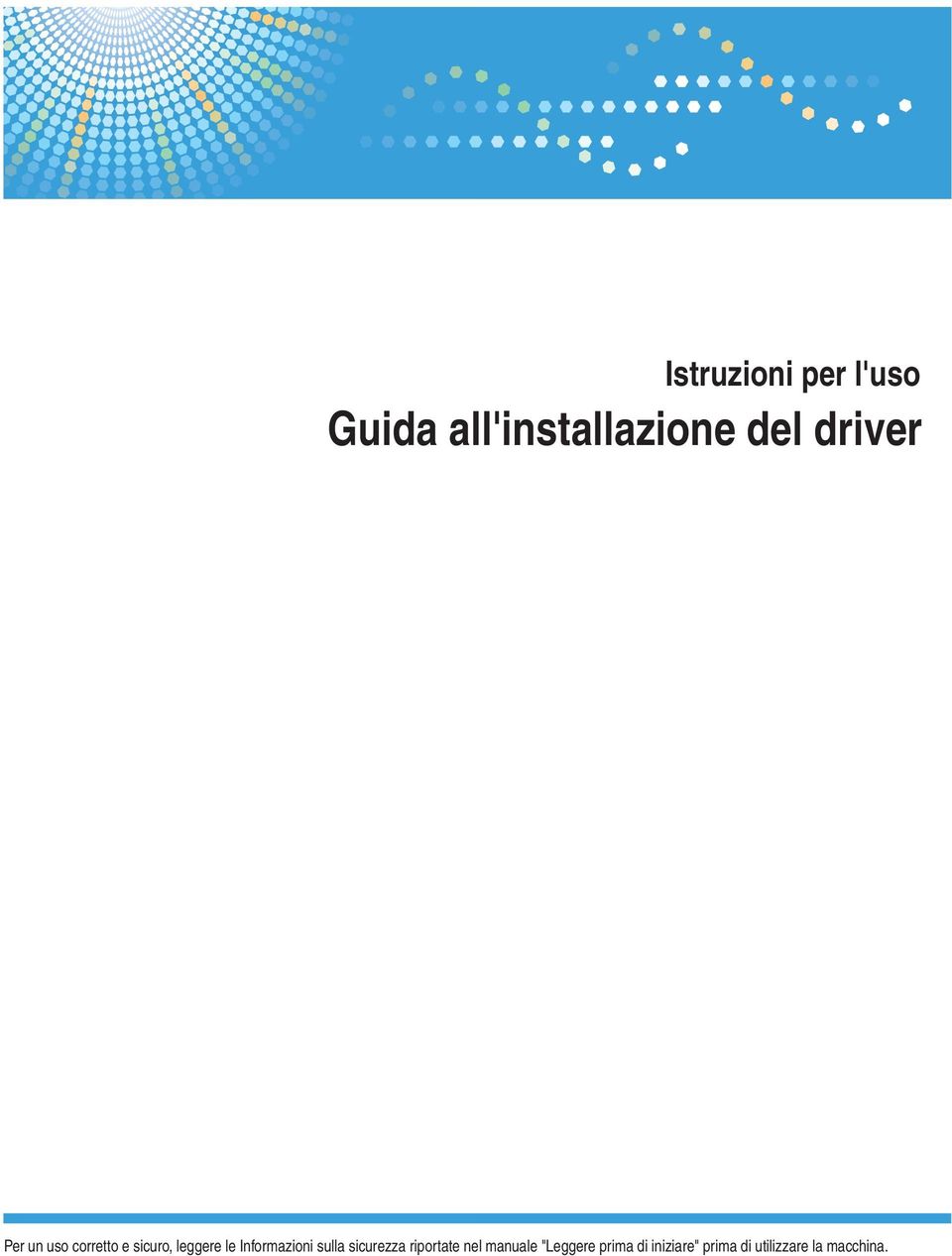 Informazioni sulla sicurezza riportate nel manuale