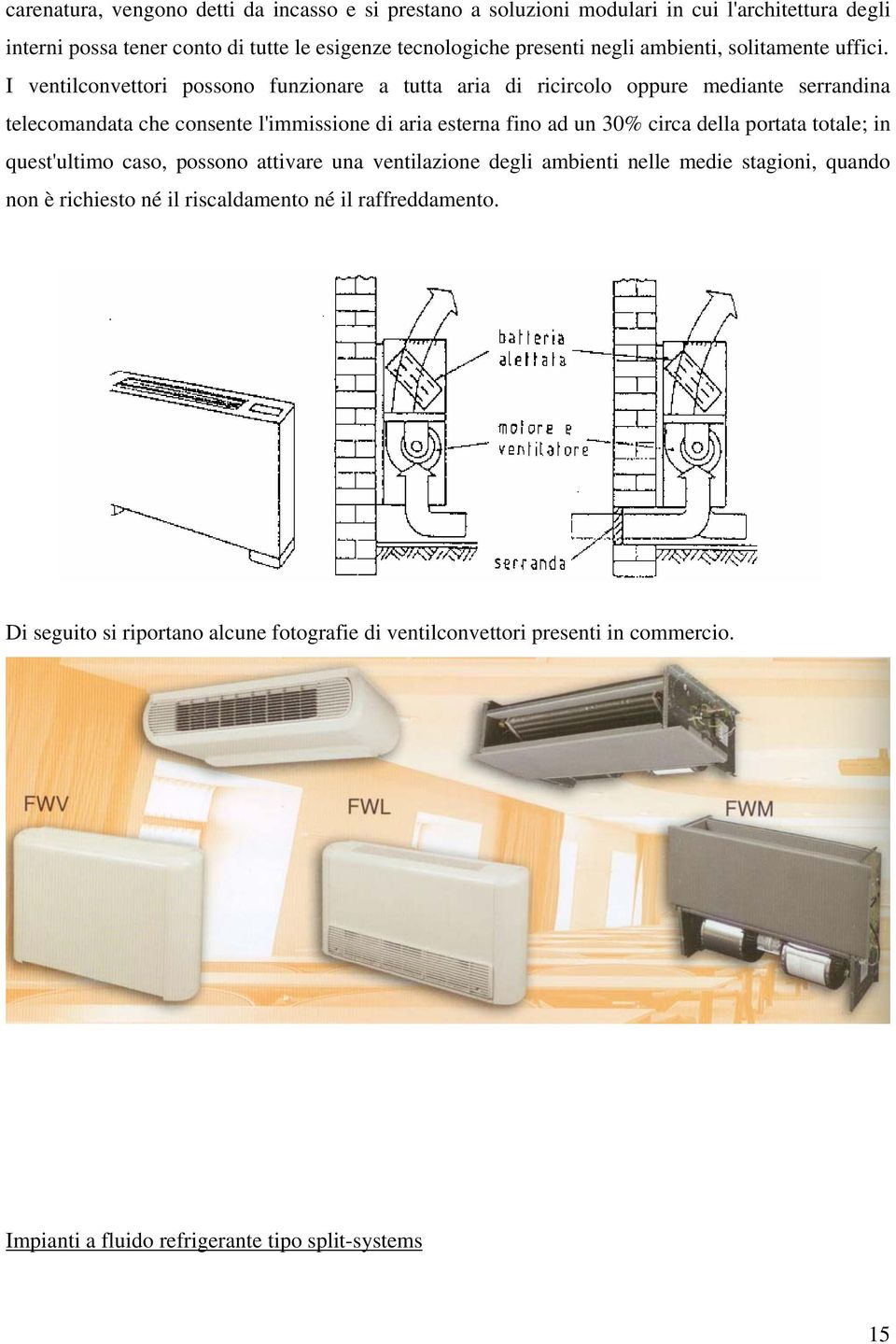 I ventilconvettori possono funzionare a tutta aria di ricircolo oppure mediante serrandina telecomandata che consente l'immissione di aria esterna fino ad un 30% circa