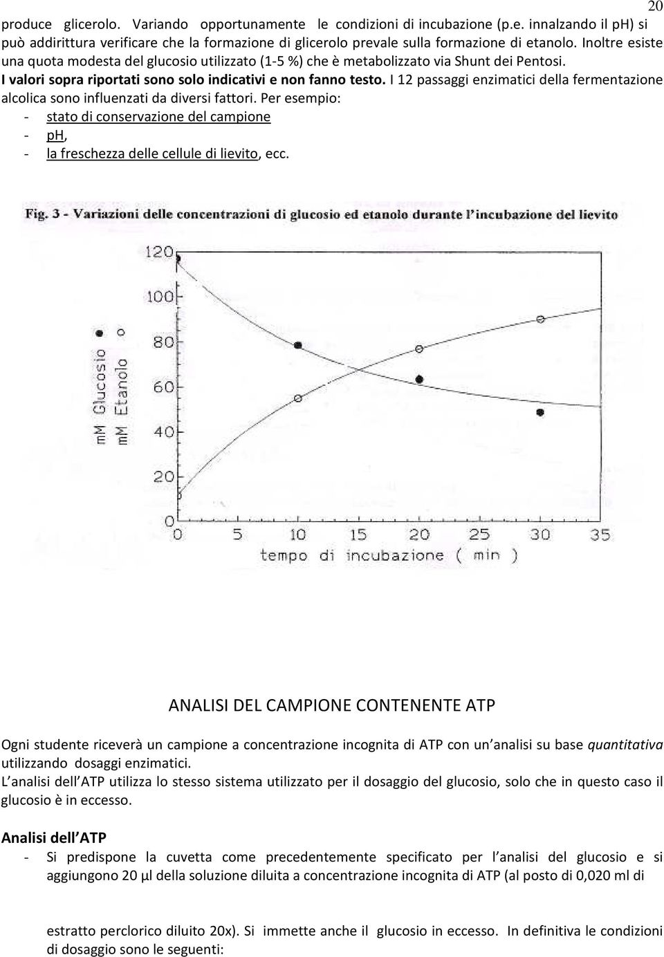 I 12 passaggi enzimatici della fermentazione alcolica sono influenzati da diversi fattori. Per esempio: - stato di conservazione del campione - ph, - la freschezza delle cellule di lievito, ecc.