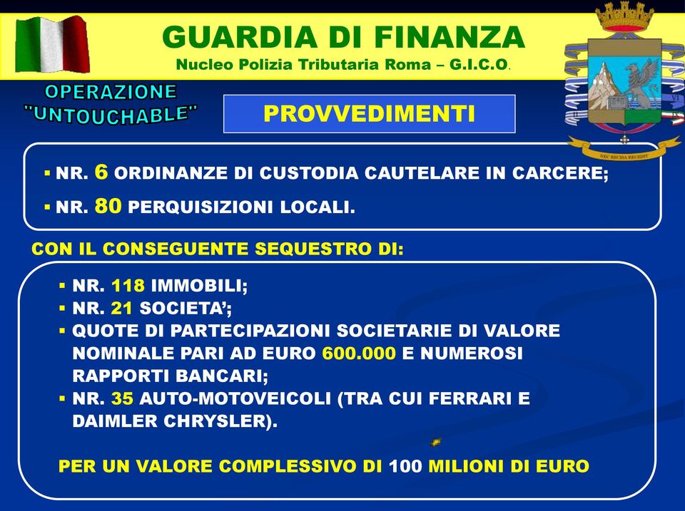 21 SOCIETA ; QUOTE DI PARTECIPAZIONI SOCIETARIE DI VALORE NOMINALE PARI AD EURO 600.