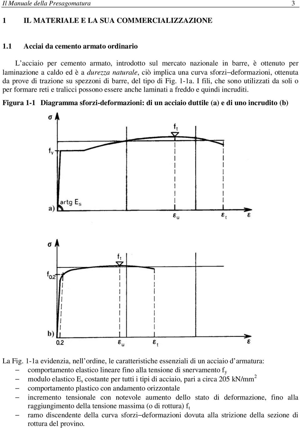 deformazioni, ottenuta da prove di trazione su spezzoni di barre, del tipo di Fig. 1-1a.