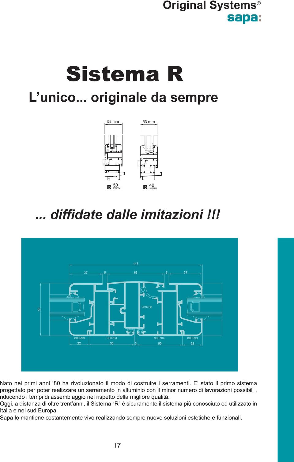 E stato il primo sistema progettato per poter realizzare un serramento in alluminio con il minor numero di lavorazioni possibili, riducendo i tempi di