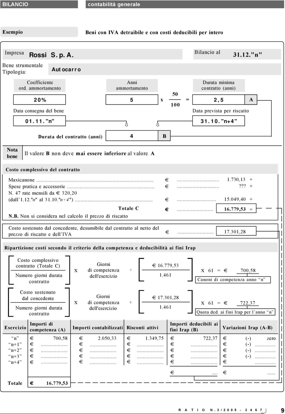 = 2,5 A Data consegna del bene Data prevista per riscatto 01.11."n" 31.10.