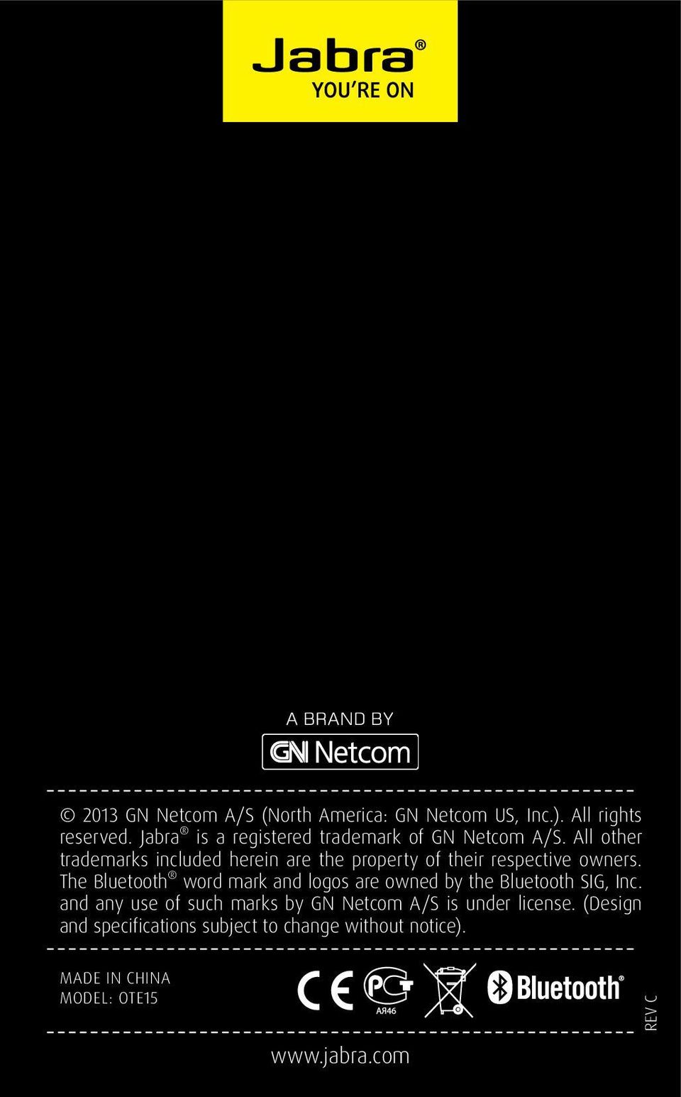 All other trademarks included herein are the property of their respective owners.