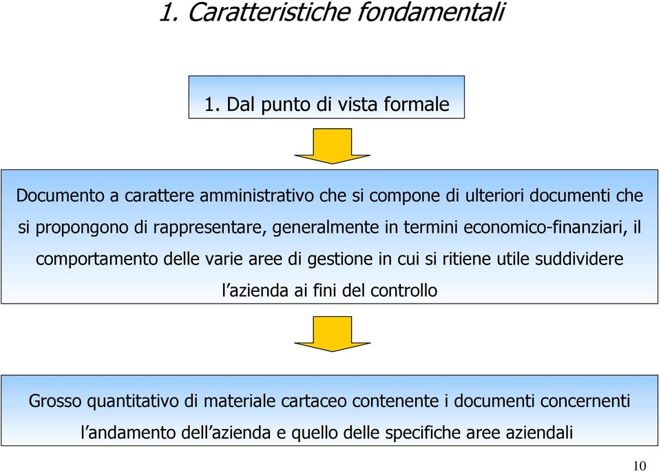 di rappresentare, generalmente in termini economico-finanziari, il comportamento delle varie aree di gestione in cui si