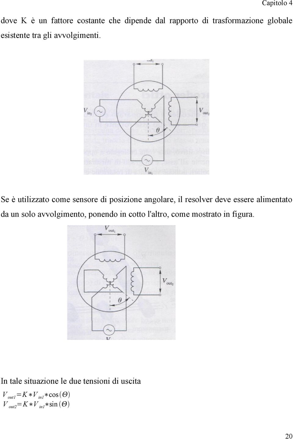 Se è utilizzato come sensore di posizione angolare, il resolver deve essere alimentato da