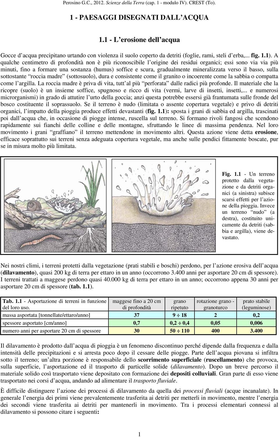 mineralizzata verso il basso, sulla sottostante roccia madre (sottosuolo), dura e consistente come il granito o incoerente come la sabbia o compatta come l argilla.