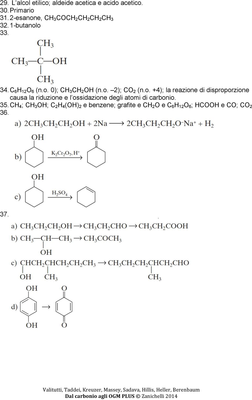 o. 2); CO 2 (n.o. +4); la reazione di disproporzione causa la riduzione e l ossidazione degli atomi di carbonio.
