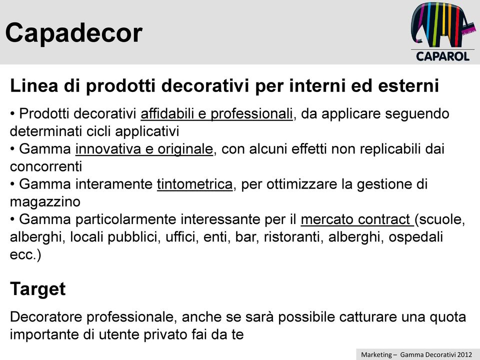 ottimizzare la gestione di magazzino Gamma particolarmente interessante per il mercato contract (scuole, alberghi, locali pubblici, uffici, enti,