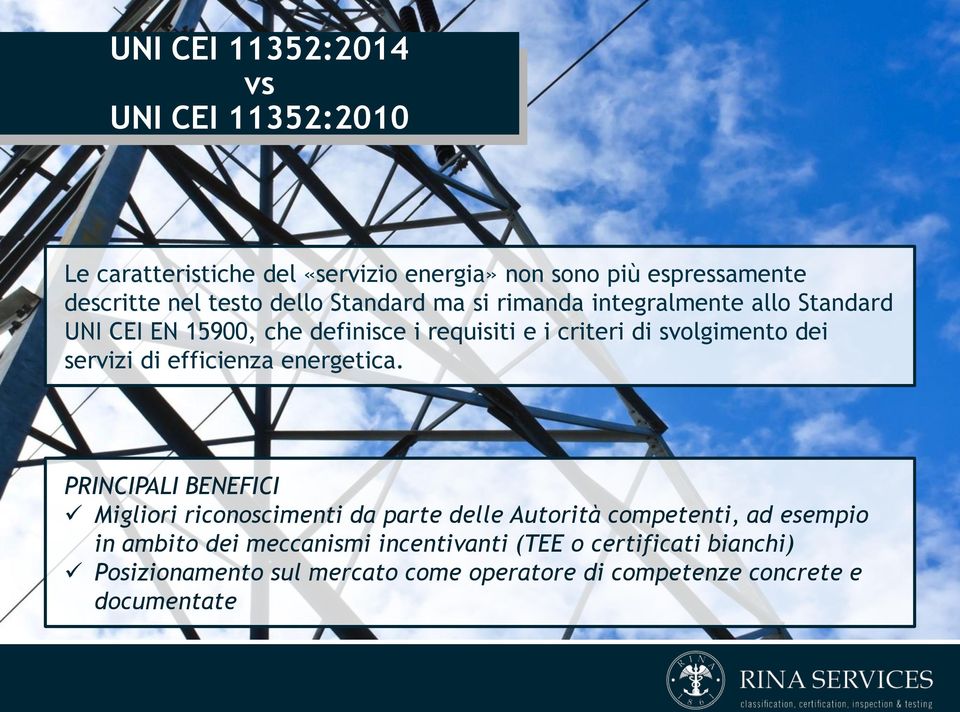 servizi di efficienza energetica.