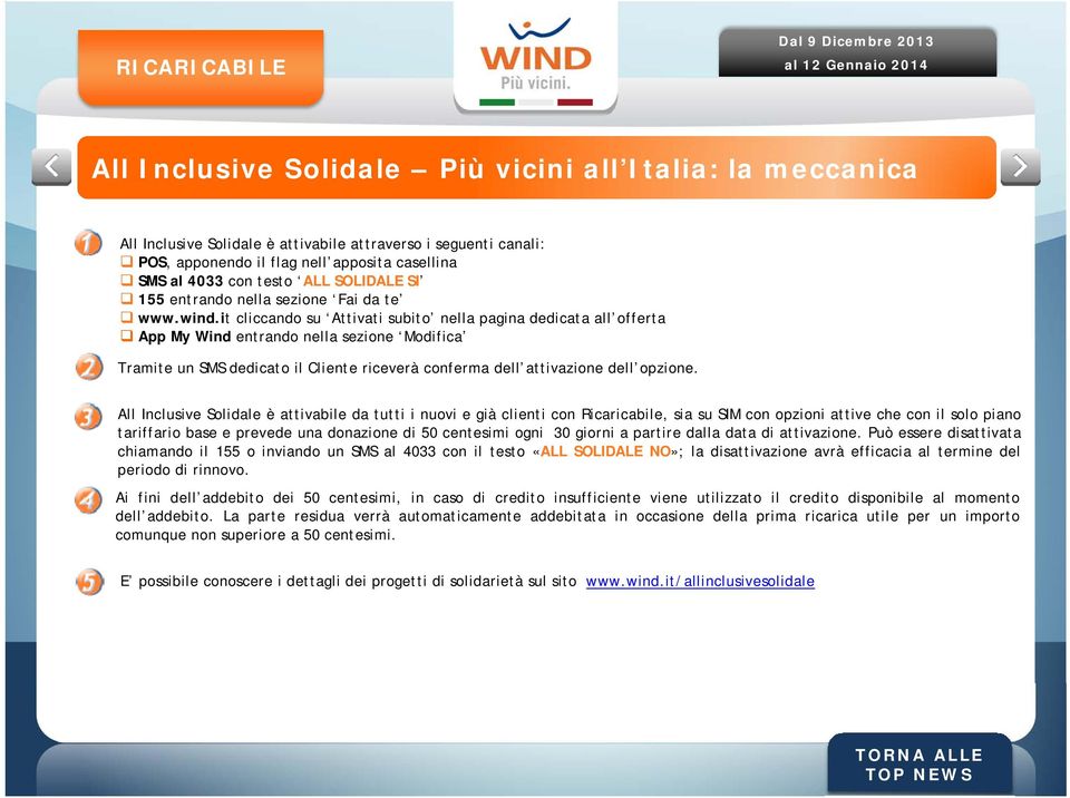 it cliccando su Attivati subito nella pagina dedicata all offerta App My Wind entrando nella sezione Modifica Tramite un SMS dedicato il Cliente riceverà conferma dell attivazione dell opzione.