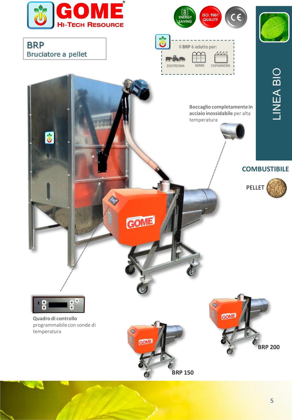 inossidabile per alta temperatura COMBUSTIBILE PELLET Quadro