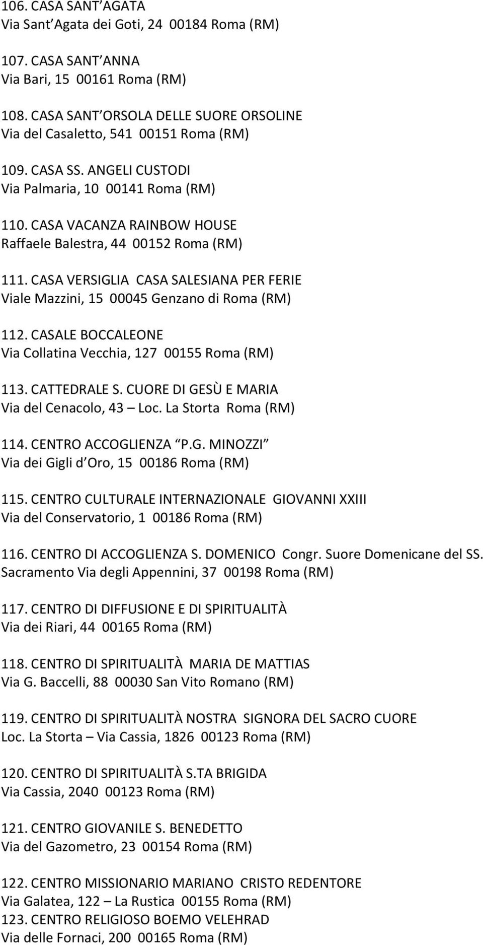 6 Associazione Cattolica Internazionale Al Servizio Della Giovane Acisjf Via Urbana Roma Rm Pdf Download Gratuito