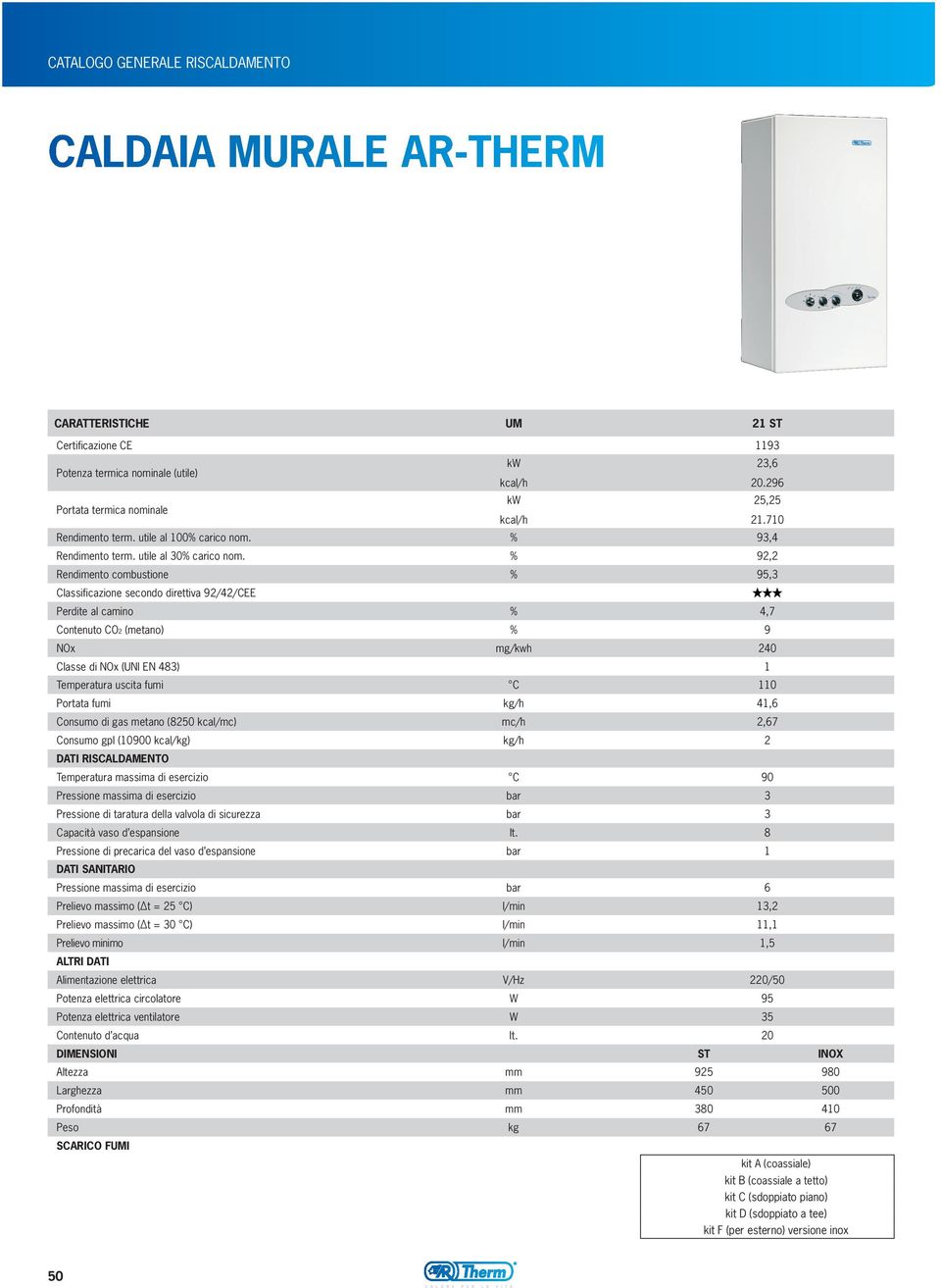 % 92,2 Rendimento combustione % 95,3 Classificazione secondo direttiva 92/42/CEE Perdite al camino % 4,7 Contenuto CO2 (metano) % 9 NOx mg/kwh 240 Classe di NOx (UNI EN 483) 1 Temperatura uscita fumi