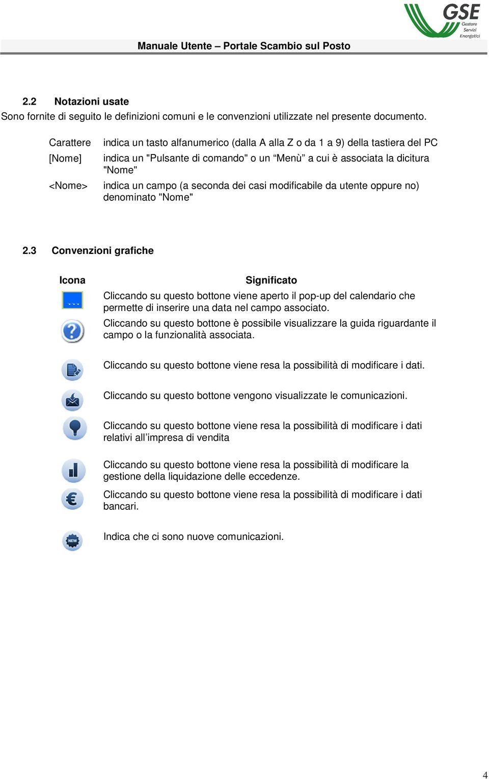 (a seconda dei casi modificabile da utente oppure no) denominato "Nome" 2.