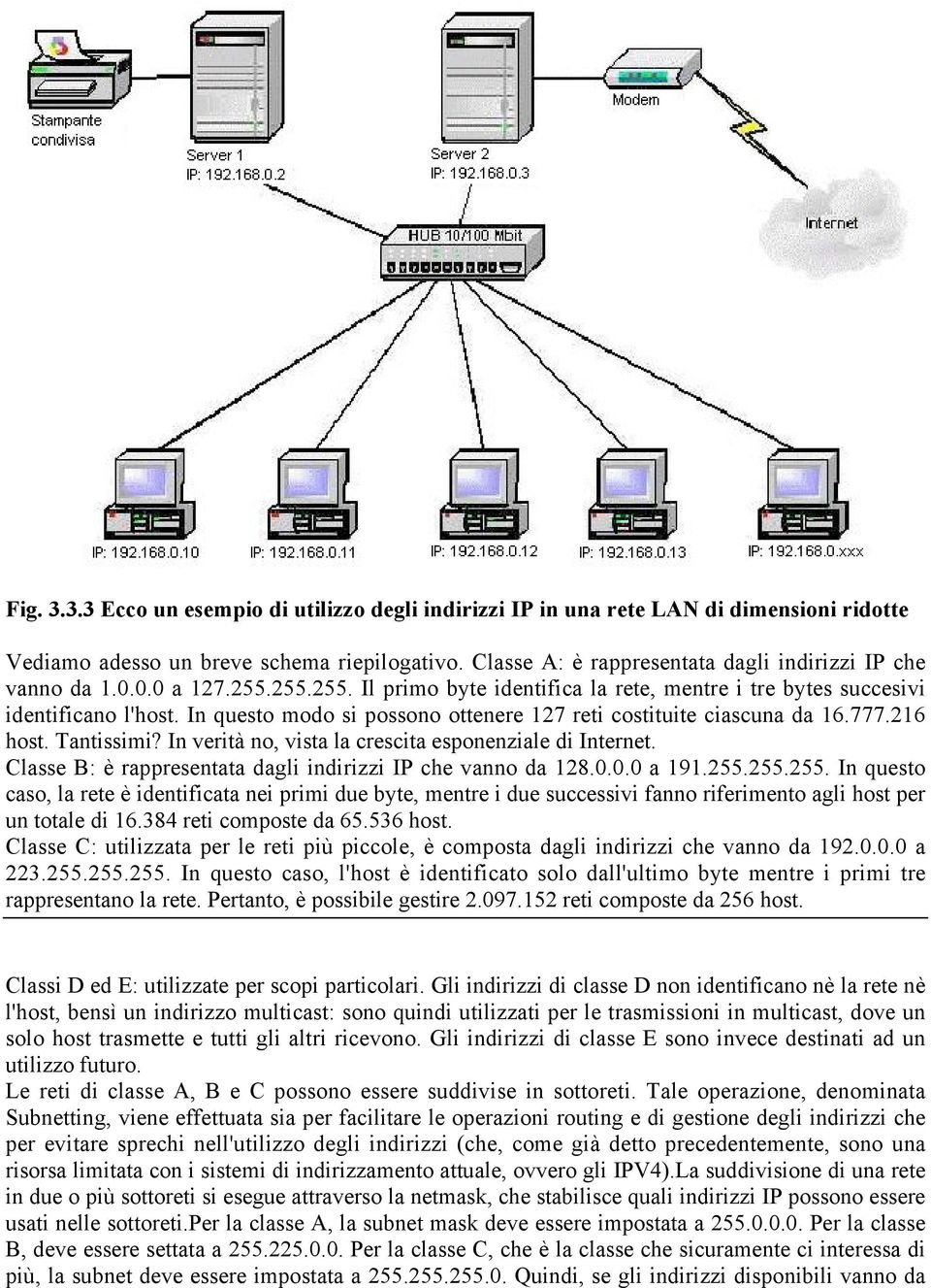 In questo modo si possono ottenere 127 reti costituite ciascuna da 16.777.216 host. Tantissimi? In verità no, vista la crescita esponenziale di Internet.