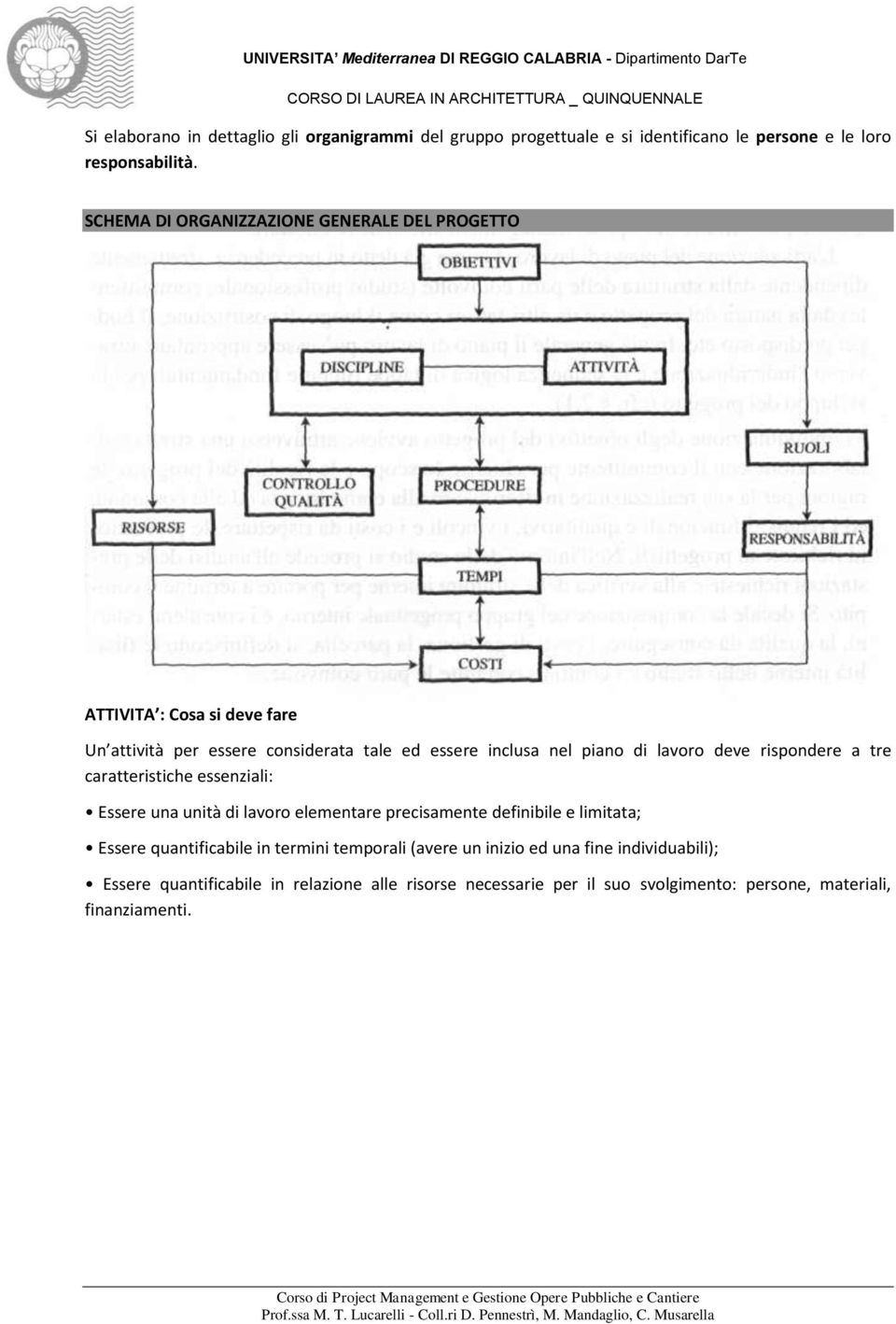 lavoro deve rispondere a tre caratteristiche essenziali: Essere una unità di lavoro elementare precisamente definibile e limitata; Essere