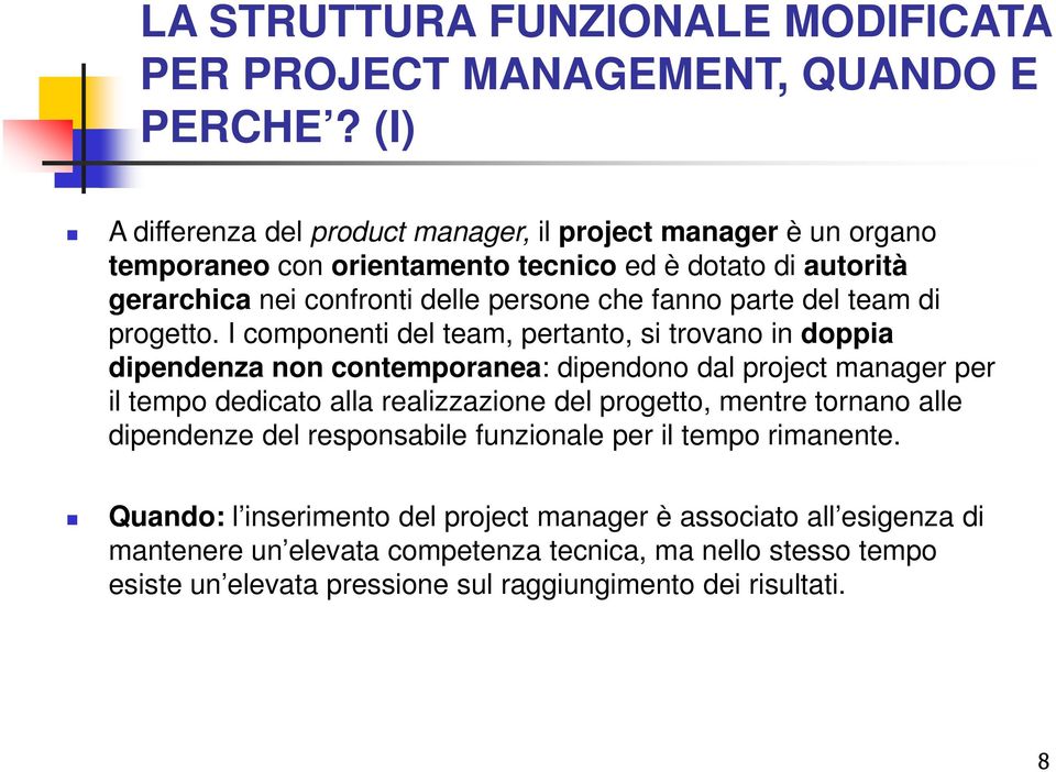 parte del team di progetto.