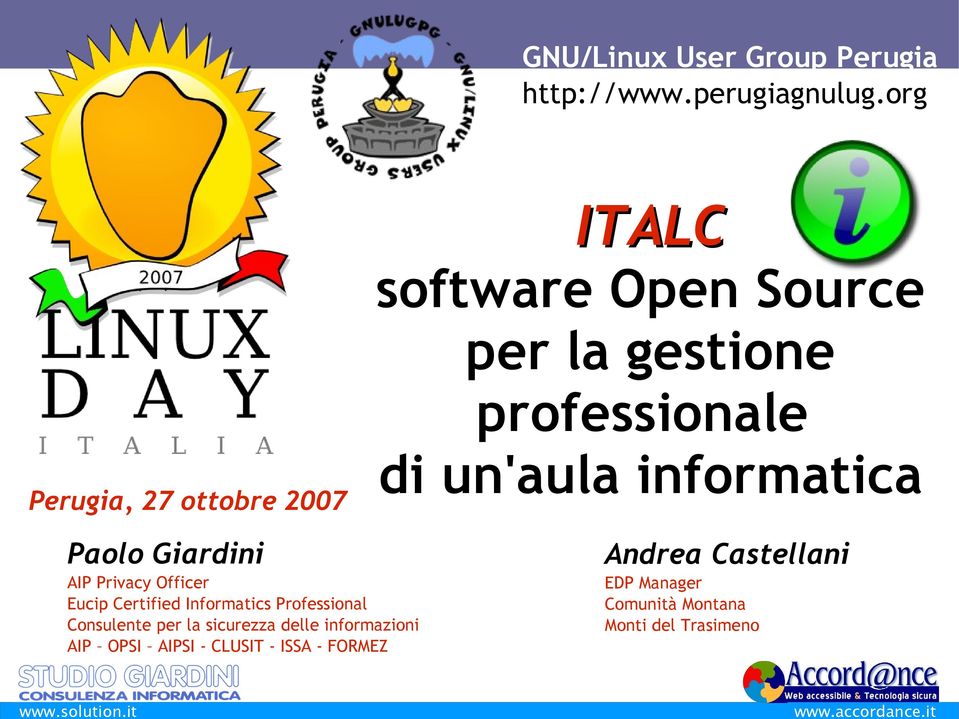 informatica Paolo Giardini Andrea Castellani AIP Privacy Officer Eucip Certified Informatics