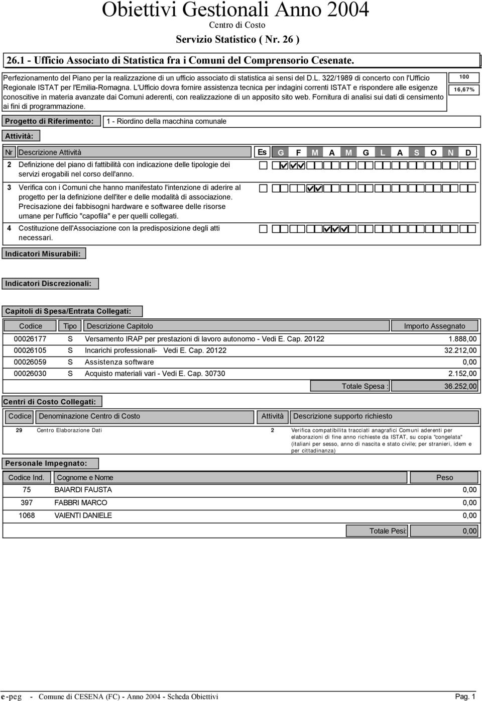 L'Ufficio dovra fornire assistenza tecnica per indagini correnti ISTAT e rispondere alle esigenze conoscitive in materia avanzate dai Comuni aderenti, con realizzazione di un apposito sito web.