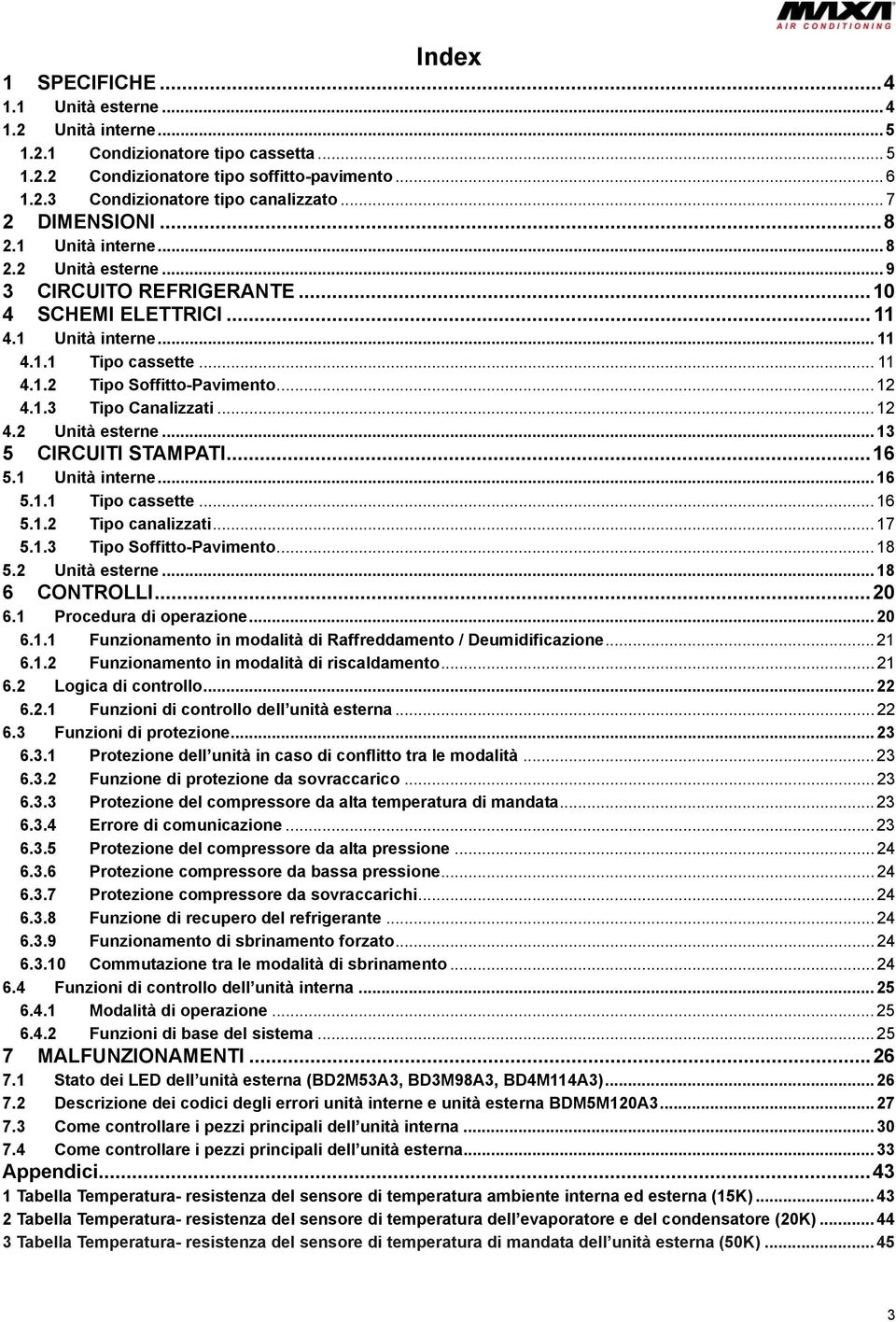 .. 12 4.1.3 Tipo Canalizzati... 12 4.2 Unità esterne... 13 5 CIRCUITI STAMPATI...16 5.1 Unità interne... 16 5.1.1 Tipo cassette... 16 5.1.2 Tipo canalizzati... 17 5.1.3 Tipo Soffitto-Pavimento... 18 5.