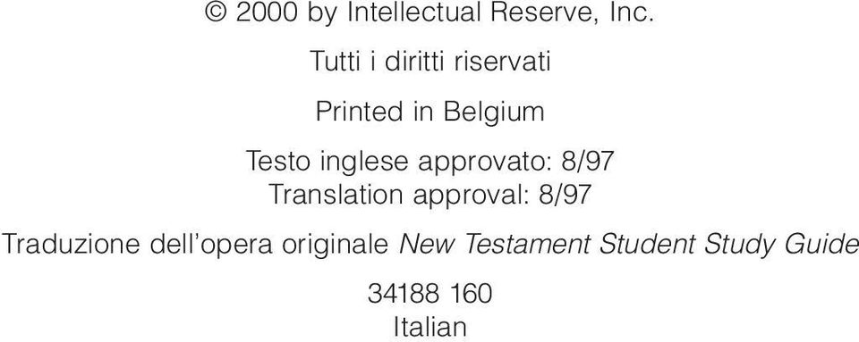 inglese approvato: 8/97 Translation approval: 8/97