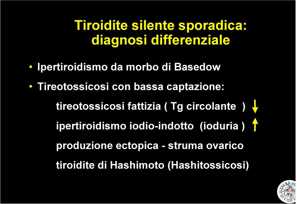 fattizia ( Tg circolante ) ipertiroidismo iodio-indotto (ioduria )